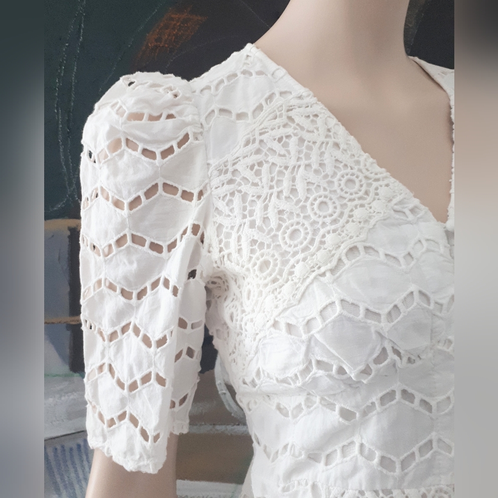 The Kooples | Embroidered Fit-And-Flare Mini Dress - Picture 7 of 16